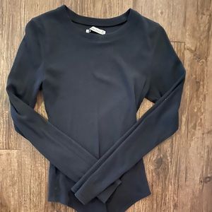 Abercrombie and Fitch Ribbed Long Sleeve Crewneck Bodysuit